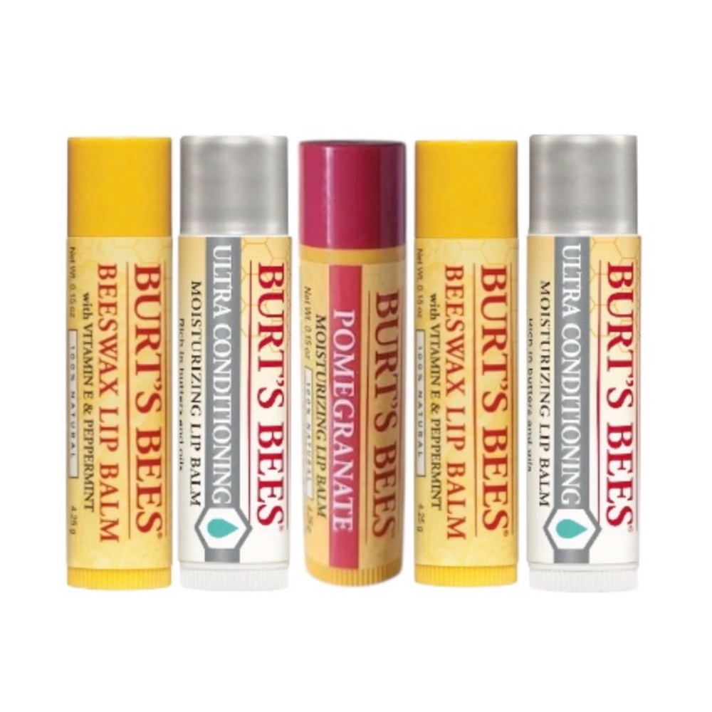 Pack of 5⚡️Burt's Bees Lip Balm Collection -